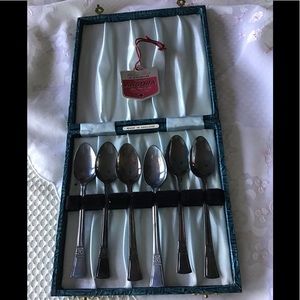 Vintage Angora silver plate demitasse teaspoon set